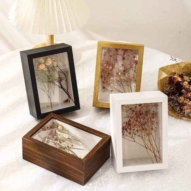 3pcs Handmade Diy Family Decorative Painting Dried Flower Frame Cube Hollow  Photo Frame Crafts Gifts Home Decoration - AliExpress